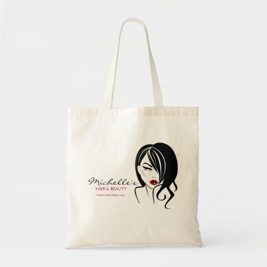 Retro Glamour Zwart Wit Mode Meisje Kapsalon Tote Bag (Voorkant)