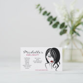 Retro Glamour Zwart Wit Mode Meisje Kapsalon Visitekaartje (Staand voorkant)