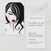 Retro Glamour Zwart Wit Mode Meisje Kapsalon Visitekaartje (Voorkant / Achterkant)