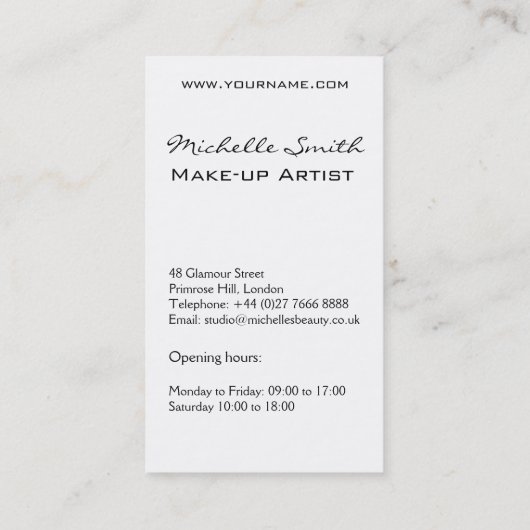 Retro Glamour Zwart Wit Mode Meisje Kapsalon Visitekaartje (Achterkant)