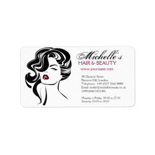 Retro Glamour Zwart Wit Schoonheid Meisje Haarstij Etiket