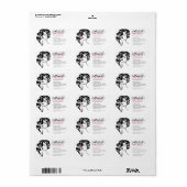 Retro Glamour Zwart Wit Schoonheid Meisje Haarstij Etiket (Full Sheet)