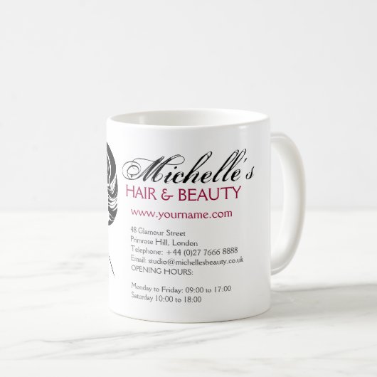 Retro Glamour Zwart Wit Schoonheid Meisje Haarstij Koffiemok (Voorkant rechts)