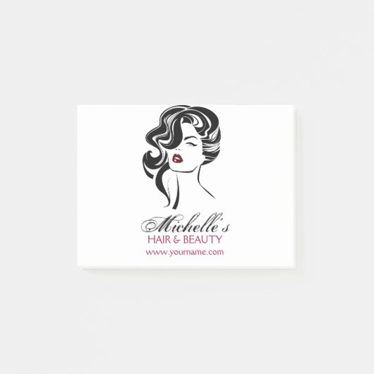 Retro Glamour Zwart Wit Schoonheid Meisje Haarstij Post-it® Notes (Voorkant)