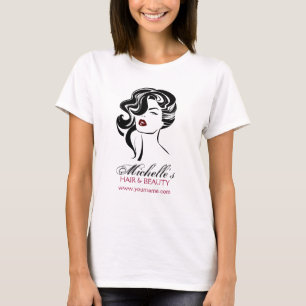Retro Glamour Zwart Wit Schoonheid Meisje Haarstij T-shirt