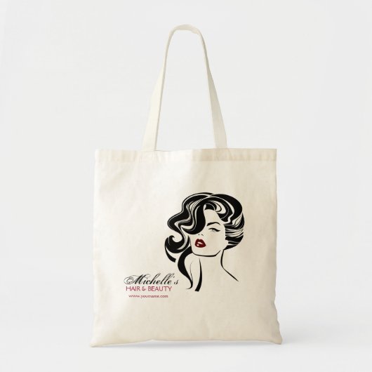Retro Glamour Zwart Wit Schoonheid Meisje Haarstij Tote Bag (Voorkant)