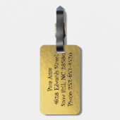 Retro Glamoureus Gold Bagagelabel (Achterkant verticaal)