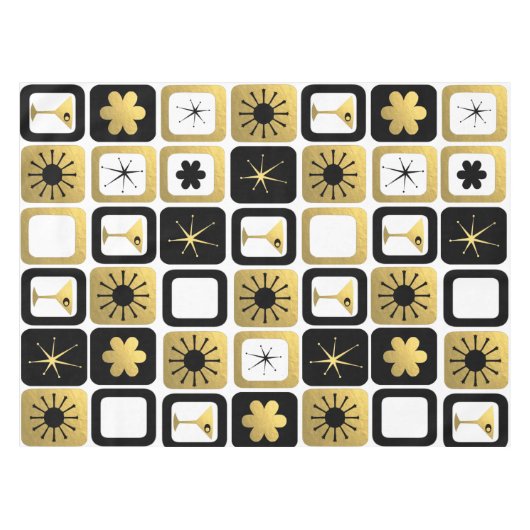 Retro Glamoureus Gold Tablecloth Tafelkleed (Voorkant (Horizontaal))