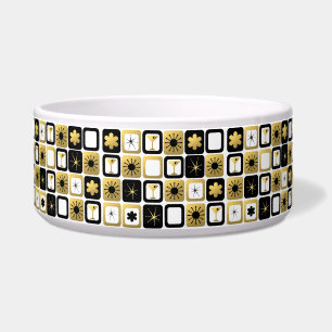 Retro Glamoureuze Gold Ceramic Pet Bowl. Voerbakje