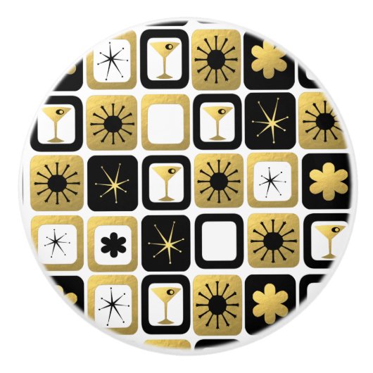 Retro Glamoureuze Gold Ceramic Pull Keramische Knop (Voorkant)