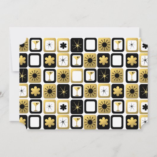 Retro Glamoureuze Gold-fotokaarten Feestdagenkaart (Voorkant)