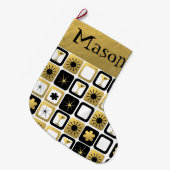 Retro Glamoureuze Gold-kerststop Grote Kerstsok (Voorkant (Hangend))