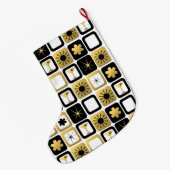 Retro Glamoureuze Gold-kerststop Grote Kerstsok (Achterkant (Hangend))