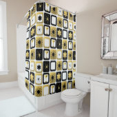 Retro Glamoureuze Gold Shower Curtain Douchegordijn (In situ)