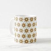 Retro Glamoureuze Gold Starburst Koffiemok (Voorkant links)