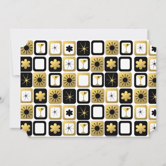 Retro Glamoureuze Gold-uitvindingen Kaart (Voorkant)