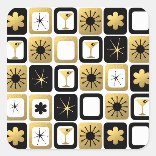 Retro Glamoureuze Gouden Stickers (Voorkant)