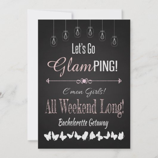 Retro Glamping Bachelorette Getaway Weekend Kaart (Voorkant)