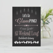 Retro Glamping Bachelorette Getaway Weekend Kaart (Staand voorkant)