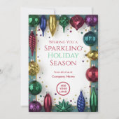 Retro Glass-Ornament Luxe | Business Greetings Feestdagenkaart (Voorkant)