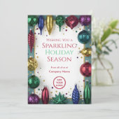 Retro Glass-Ornament Luxe | Business Greetings Feestdagenkaart (Staand voorkant)