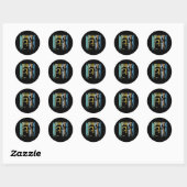Retro Glassblower Ronde Sticker (Vel)
