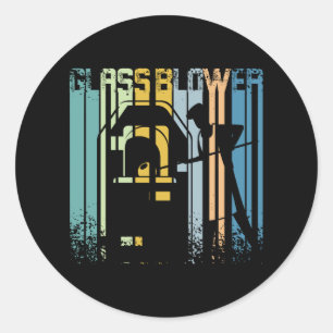 Retro Glassblower Ronde Sticker