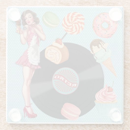 Retro Glazen Onderzetter (Achterkant)