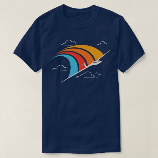 Retro Glider Pilot Soaring Plane Aviator T-shirt (Design voorkant)