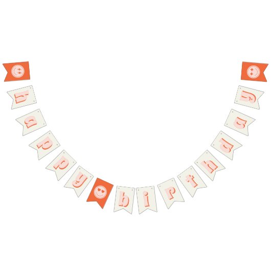 Retro Glimlach Gelukkige Verjaardag Vlaggetjes (Alle)