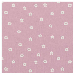 Retro glimlachend bloempatroon in crème en roze stof