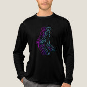 Retro Glitch Art Basketbalspeler Tri-Blend Shirt (Voorkant volledig)