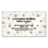 Retro Glitter Confetti | Polka Dot Magnetisch Visitekaartje (Voorkant)