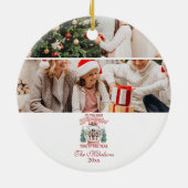 Retro Glitter Ho Ho Ho Kerstmis Keramisch Ornament (Achterkant)