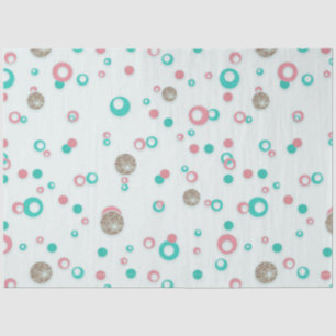 Retro Glitter Rood Groen Goud Polka Dots Kerst Tissuepapier