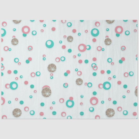 Retro Glitter Rood Groen Goud Polka Dots Kerst Tissuepapier (Voorkant)