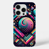 Retro glitter stippen iPhone case (Achterkant)