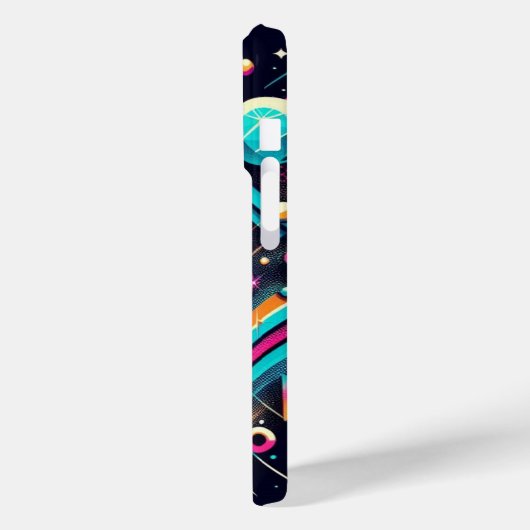 Retro glitter stippen iPhone case (Achterkant / Links)