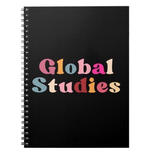 Retro globale studies T-Shirt Notitieboek (Voorkant)