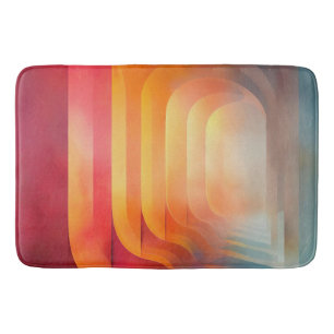 Retro Gloeiende Bogen – Abstracte Mid-Century Badmat