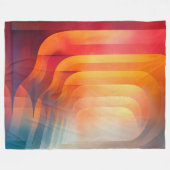 Retro Gloeiende Bogen – Abstracte Mid-Century Fleece Deken (Voorkant (Horizontaal))