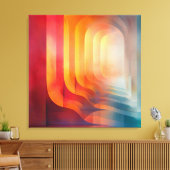 Retro Glow Arches – Abstract Mid-Century Canvas Afdruk (Insitu (Woonkamer))