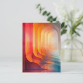 Retro Glow Bogen – Abstracte Mid-Century Briefkaart (Staand voorkant)