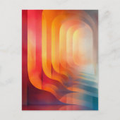 Retro Glow Bogen – Abstracte Mid-Century Briefkaart (Voorkant)
