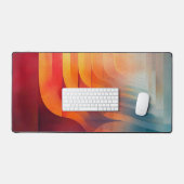 Retro Glow Bogen – Abstracte Mid-Century Bureaumat (Keyboard & Muis)