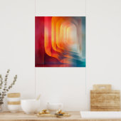Retro Glow Bogen – Abstracte Mid-Century Poster (Keuken)