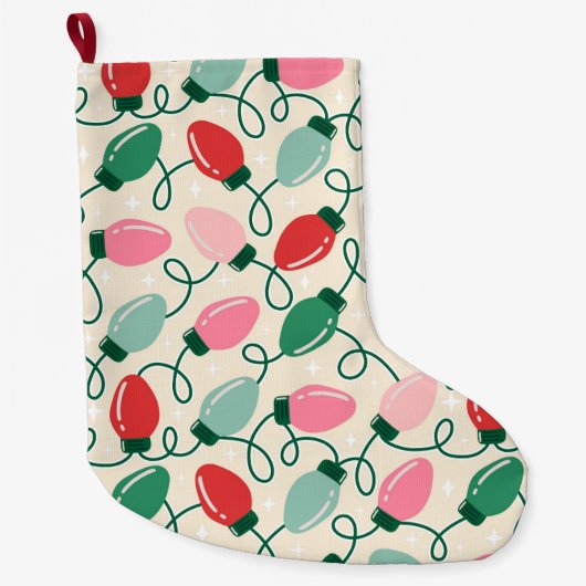 Retro Glow Lights Grote Kerstsok (Voorkant)