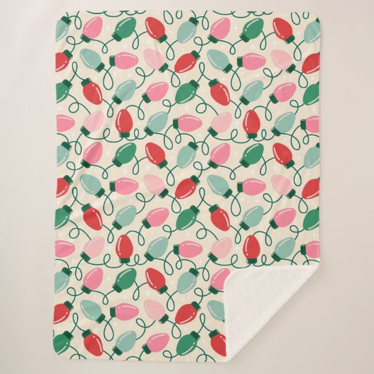 Retro Glow Lights Sherpa Deken (Voorkant)