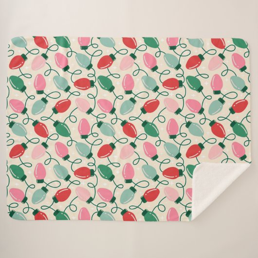 Retro Glow Lights Sherpa Deken (Voorkant (horizontaal))