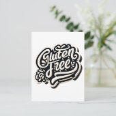 Retro Gluten Vrij Typografie Script Grafisch Briefkaart (Staand voorkant)